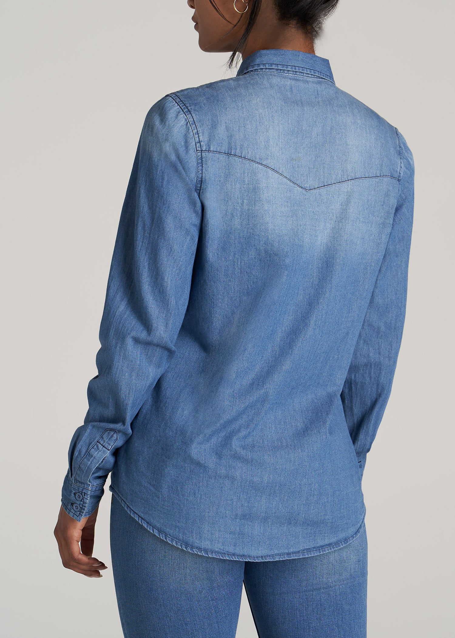 MAE Light Blue Denim Long Sleeve Mini Dress – Matea Designs